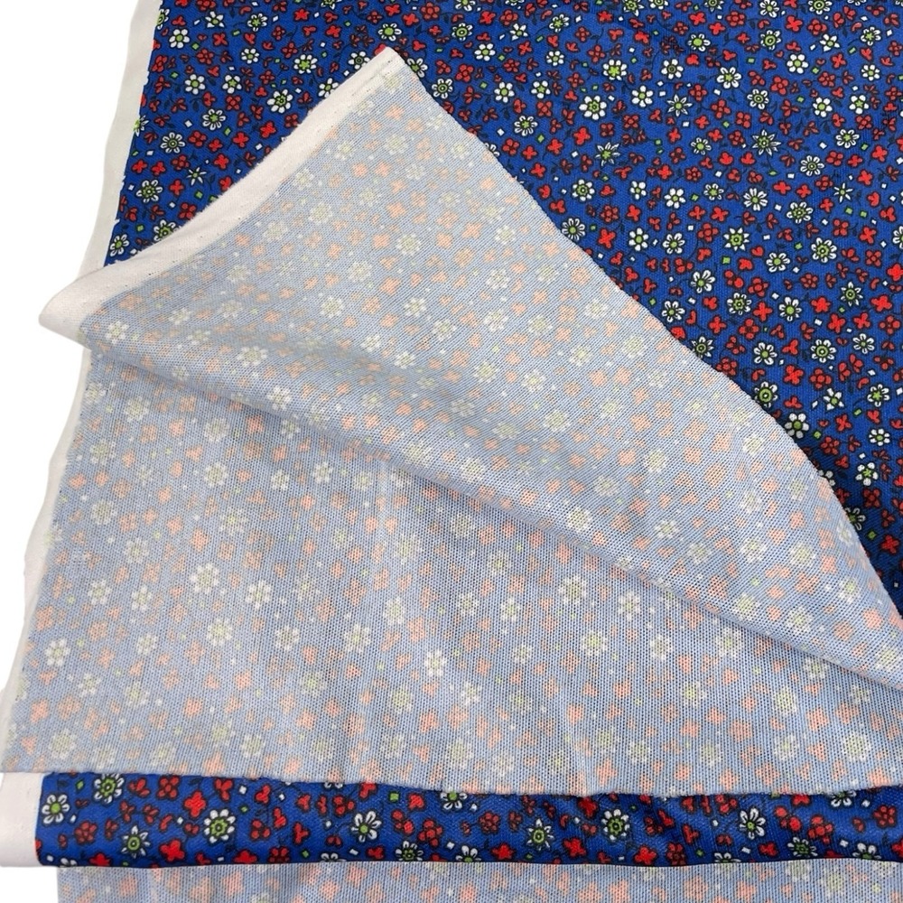 64x108" Blue Ditsy Floral Fabric 2 Way Stretch Retro Cottagecore Sewing Craft - Picture 4 of 5